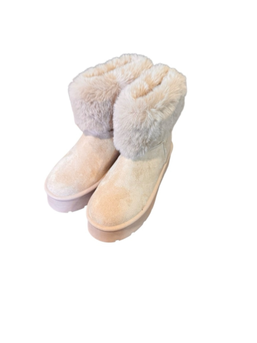 Women's Danskin Natural Fur Lined Winter Boots US 6